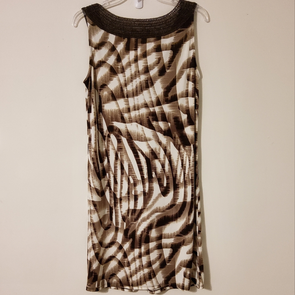 Dana Buchman Zebra Print Sleeveless Midi Dress Size S - Picture 4 of 4